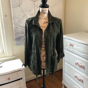 Sanctuary olive green linen jacket. NWT